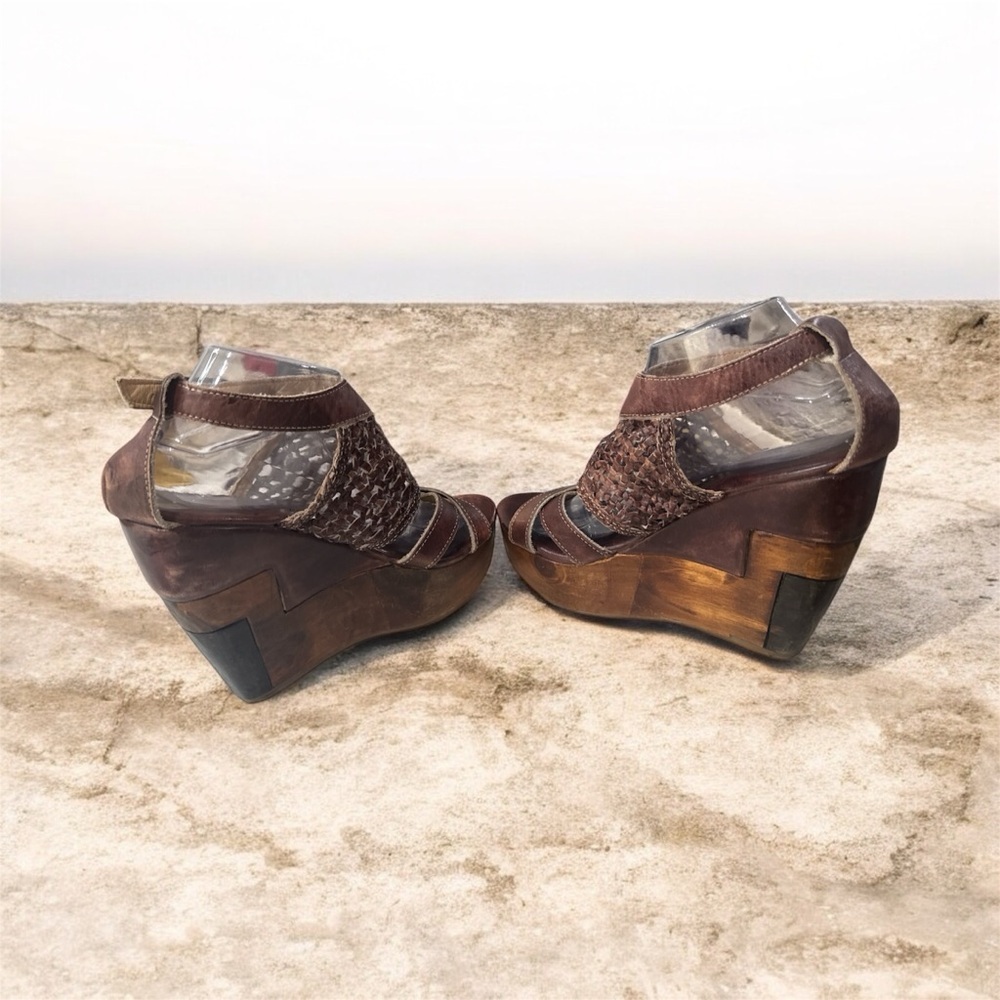 Bed Stu Leather Brown Wedge Sandals Totally Cool size 10 - Picture 5 of 9